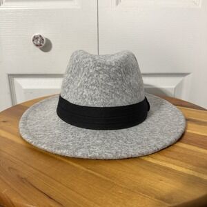 Roxy Heritage Heather Gray Fedora Felt Hat Women's Size Medium Large NEW Boho